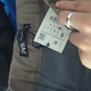 NWT olive Zara leather shorts size S